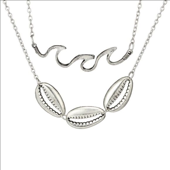 (V3) Wave & Shells Necklace - Picture 2 of 5